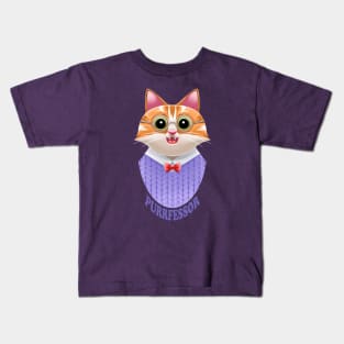 Purrfessor teacher kitty pun Kids T-Shirt